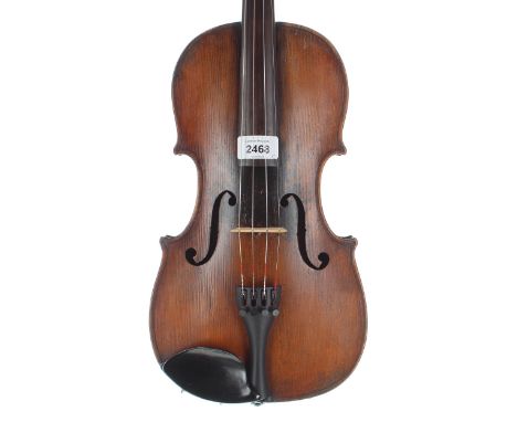 French 19th century violin of the Caussin School, labelled Antonio Stradivarius..., 14 1/8", 35.90cm, case&nbsp; 
