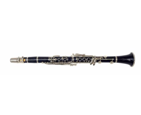 Clarinet by and stamped Noblet, Paris, ser. no. B71375, mouthpiece, case 