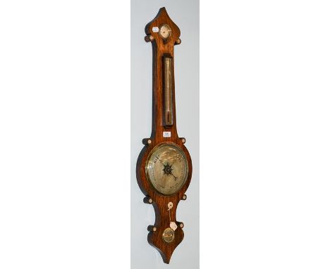 A rosewood wheel barometer, signed D Fagioli, London