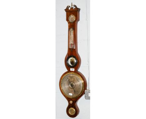 A mahogany wheel barometer, 19th century, signed J Croce, York 