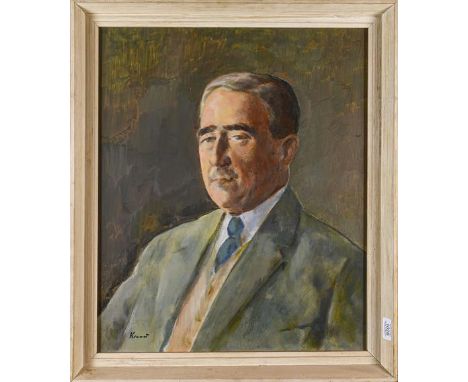 Jacob Kramer (1892-1962) A portrait of a gentleman, signed oil on canvas, 58cm by 48cm