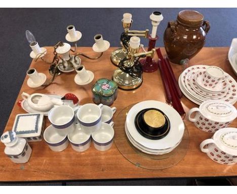 A Large Collection of assorted miscellaneous household goods including Susie Cooper ''Apple Gay'' teapot and assorted plates,