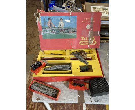 A Tri-ang model train set with accessories a/f, shipping unavailable