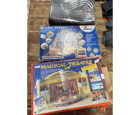 A Starwars storage box and two boxed children's theatre sets (unchecked), shipping unavailabe