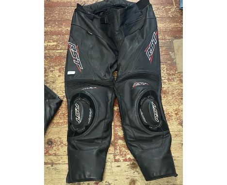 A pair of RST leather motorbike trousers size 38
