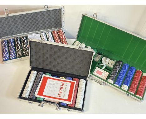 Three cased Texas Holdem poker sets shipping unavailable