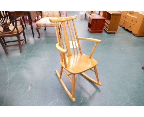 Mid century mid stained Ercol inspired rocking armchair