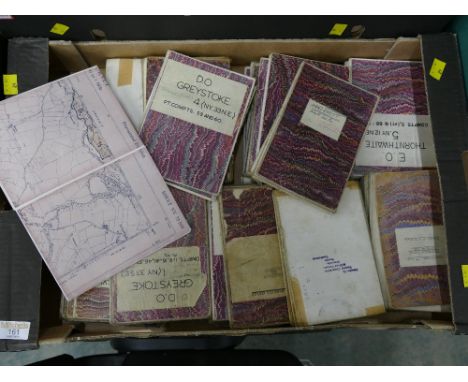 Fabric backed Ordnance Survey 6" to one mile maps, covering the local area of Cumbria