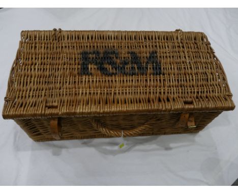Empty Fortnum & Mason wicker hamper