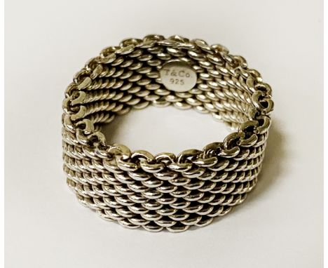 TIFFANY &amp; CO MESH RING - SIZE S