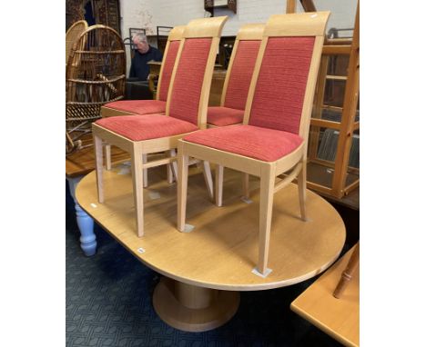 LIGHT OAK DINING TABLE &amp; 4 CHAIRS BY J E COYLE