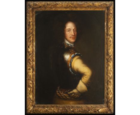 This imposing portrait depicts a knight in armor, portrayed with a confident gaze and a proud posture. The work, of European 