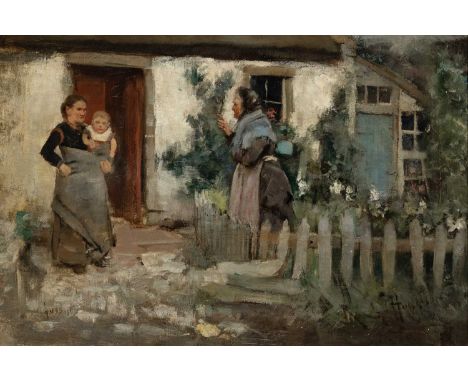 Robert Gemmell Hutchison RSA RSW (Scottish 1855-1936)GossipSigned R G Hutchison (lower right) and inscribed Gossip (lower lef