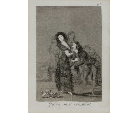 Francisco Goya (Spanish 1746-1828)Quien Mas Rendido? (Which of them is the more overcome?)Etching, aquatint and drypoint, pla