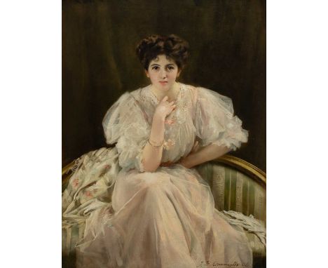Thomas Benjamin Kennington (1856-1916)Portrait of Anne Struthers (née Kennington) (1884-1962), the artist's daughter, wearing