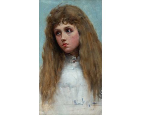 Oscar Wilson (1867-1930)Portrait of a young ladySigned Oscar Wilson (lower right)Oil on panel38.1 x 24cm; 15 x 9½in