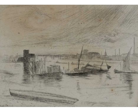James Abbott McNeill Whistler RBA (American 1834-1903)Battersea Dawn (Cadogan Pier)Etching and drypoint11.3 x 15.2cm; 4½ x 6i