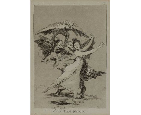 Francisco Goya (Spanish 1746-1828)No Te Escaparas (You Will Not Escape)Etching and aquatint, plate 72 from Los Caprichos21.7 