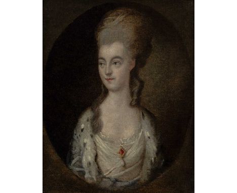 Circle of Thomas GainsboroughPortrait of a lady, traditionally identified as Miss Sparrow, but possibly H.R.H. Duchess of Glo