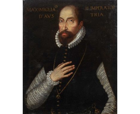 Manner of Anthonis MorPortrait of Emperor Maximilian II (1527-1576), half-length, wearing a black doublet and the Order of th
