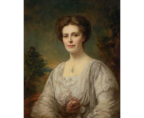 Ellis William Roberts (1860–1930) Portrait of The Hon Alice Bennett Sidebottom (née Partington) (1862-1933), half-length, wea