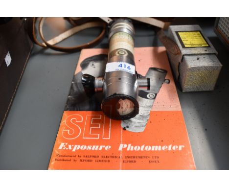 An SEI Exposure Photometer in leather case A/F and Dallmeyer projector lens.
Condition Report Dallmeyer Super-Six Projector F