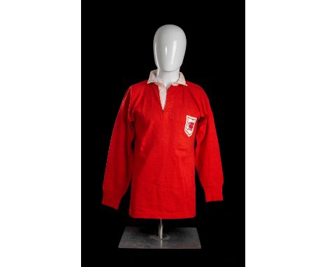 JPR WILLIAMS | WALES UNDER 25 | 1970Red jersey with white collar, Umbro International Sportswear manufacturing label, printed