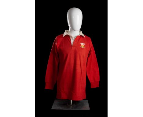 JPR WILLIAMS | WALES | 1979 | 50TH CAPTraditional Wales International Rugby Union match-worn jersey in red with white collar,