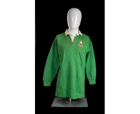 JPR WILLIAMS | YR URDD JUBILEE MATCH | 1972Match-worn by JPR Williams, the jersey in green with white collar, Urdd logo to ch