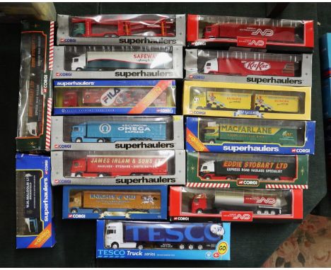 Collection of boxed diecast trucks mostly Corgi Super Haulers - 15 in total 