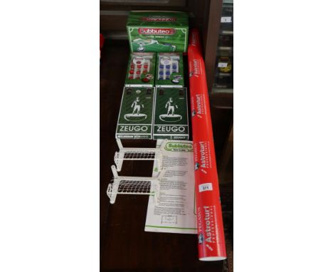 Table football to include Subbuteo &amp; a rubber backed roll up pitch 