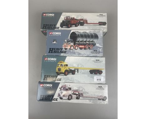 4 Corgi Classics Heavy Haulage diecast lorries in original boxes 