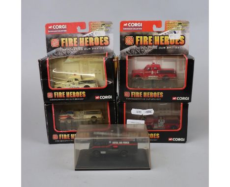 Collection of Corgi Fire Heroes diecast vehicles in original boxes togther with another 