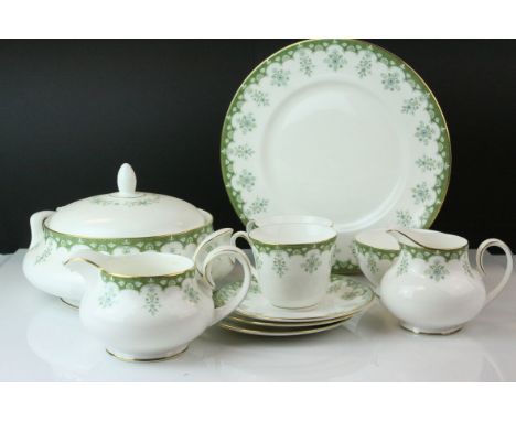 Royal Doulton ' Ashmont ' Dinner and Tea Service comprising Sauce Jug and Stand, 7 Tea Plates, 5 Side Plates, Sandwich Plate,