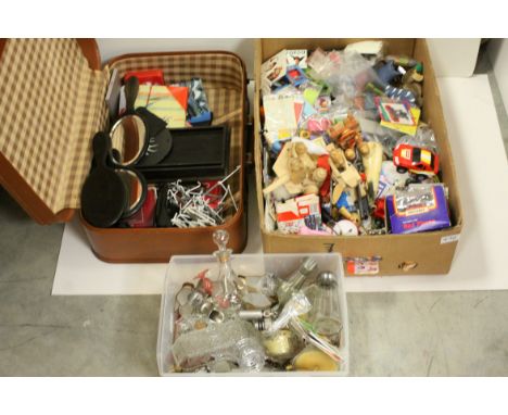 A large quantity of sundries to include glassware ,toys ceramic animal figures etc. 