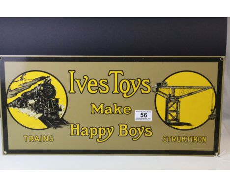 Enamel Sign ' Ives Toys make Happy Boys ' 