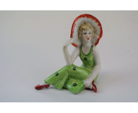 Ceramic Art Deco Style Figure of a Flapper Girl 