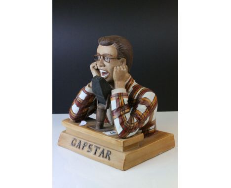 Ceramic Shop Display ' Capstar ' Advertising Figure in the form of a Man talking into a microphone, 27cms high 