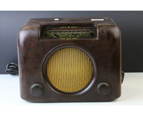 Vintage Bush Radio, Type D.A.C. 90A, contained in a Brown Bakelite Case, 30cms wide 