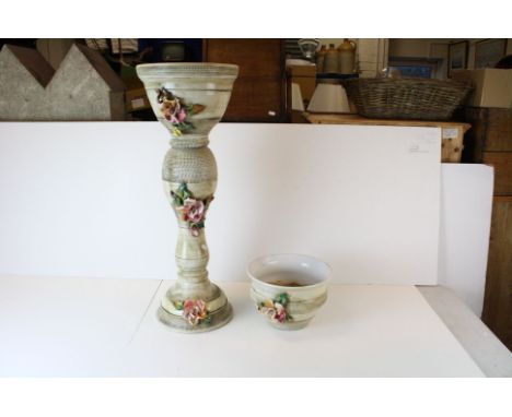 Capodimonte Style Ceramic Jardiniere on Stand 