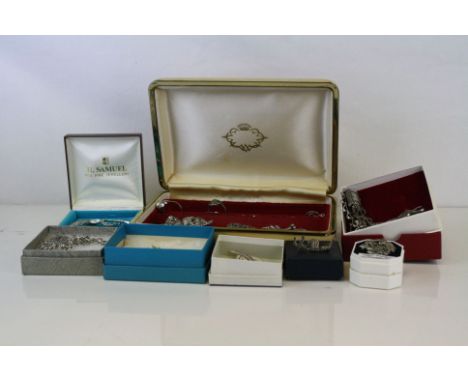 A collection of mainly vintage costume jewellery to include silver examples together with a vintage Art Deco Marcasite watch.