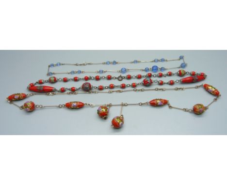 Three vintage necklaces 