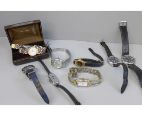 Wristwatches including a lady's Omega, black dial Timex, lady's Oris, etc. 