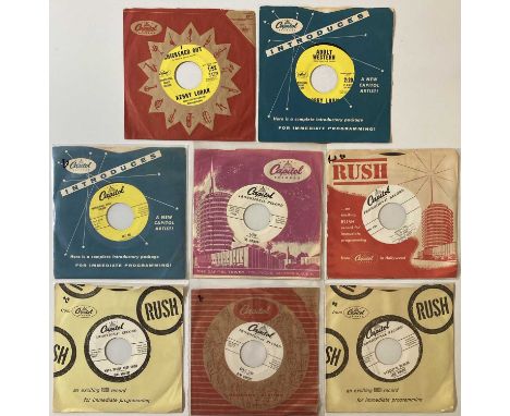 CAPITOL RECORDS - ORIGINAL US R&amp;R/ROCKABILLY PROMO 7". Major pack of 8 x original US promo 7" on Capitol Records. Titles 