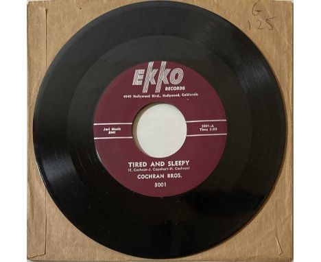 THE COCHRAN BROTHERS - TIRED AND SLEEPY - EKKO 3001.  Third single from the talented duo released on Ekko with the tracks Tir