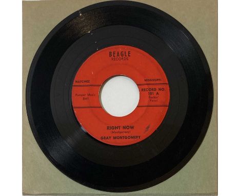 GARY MONTGOMERY - RIGHT NOW 7" (ORIGINAL US RELEASE - BEAGLE RECORDS 101). Extremely scarce original 1962 Rockabilly classic 