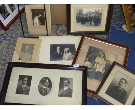 A quantity of old black and white Portrait photographs.
