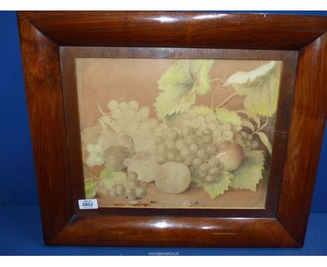 A Watercolour of a Still life in mahogany frame, no visible signature, 21" x 18".