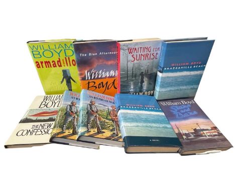 WILLIAM BOYD: 9 First edition titles: ARMADILLO, London, Hamish Hamilton, 1998, Inscribed by author, BRAZZAVILLE BEACH, Londo
