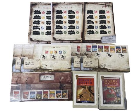 Two complete sets of various Harry Potter first day covers and postcards
